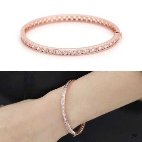 미니아트 14KGP 로즈골드 슬림 큐빅 뱅글 패션 팔찌 10833452