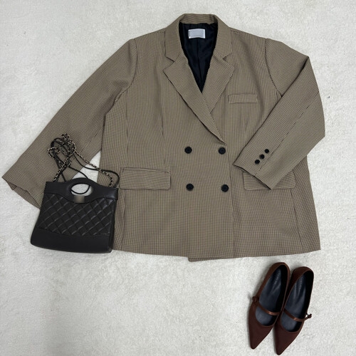 잔체크더블박시자켓 TOO590M309 빅사이즈