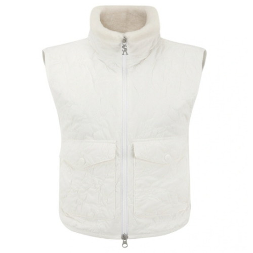 세인트앤드류스 별 심볼 퍼 믹스 퀼팅 패딩 베스트 821E3JV285_WH_이미지