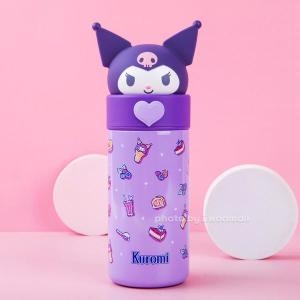 산리오 피규어 휴대용보틀 쿠로미 텀블러 캐릭터보틀 스텐 3D 350ml 빨대물컵_이미지