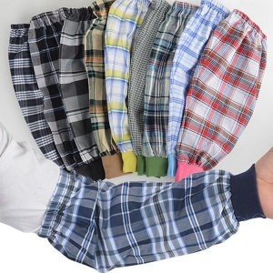 [불명] 체크무늬토시 국산작업용토시 팔토시 토시 미술토시_이미지