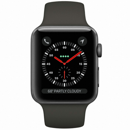 APPLE 워치 시리즈3 38mm Cellular 스페이스 그레이 알루미늄 (그레이 스포츠밴드)_이미지