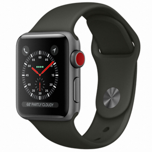 APPLE 워치 시리즈3 38mm Cellular 스페이스 그레이 알루미늄 (그레이 스포츠밴드)_이미지