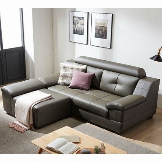 동서가구 제이홈스 라텍스탑 천연가죽 소파 3인용 (카우치스툴포함)_이미지