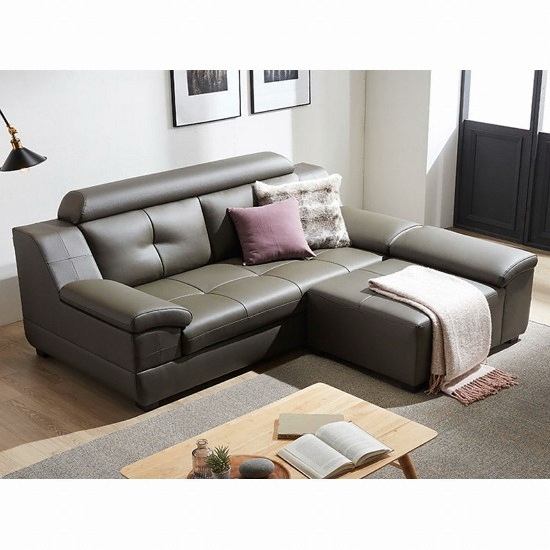 동서가구 제이홈스 라텍스탑 천연가죽 소파 3인용 (카우치스툴포함)_이미지