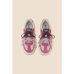 �ڿ����δ���Ʈ�� ���޸����� Suede combi sneakers pink DG4DA24531P