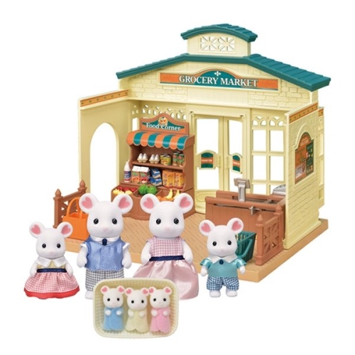 EPOCH 실바니안 패밀리 SF-23 마쉬멜로 마우스 가족의 실바니안 그로서리 마켓 세트