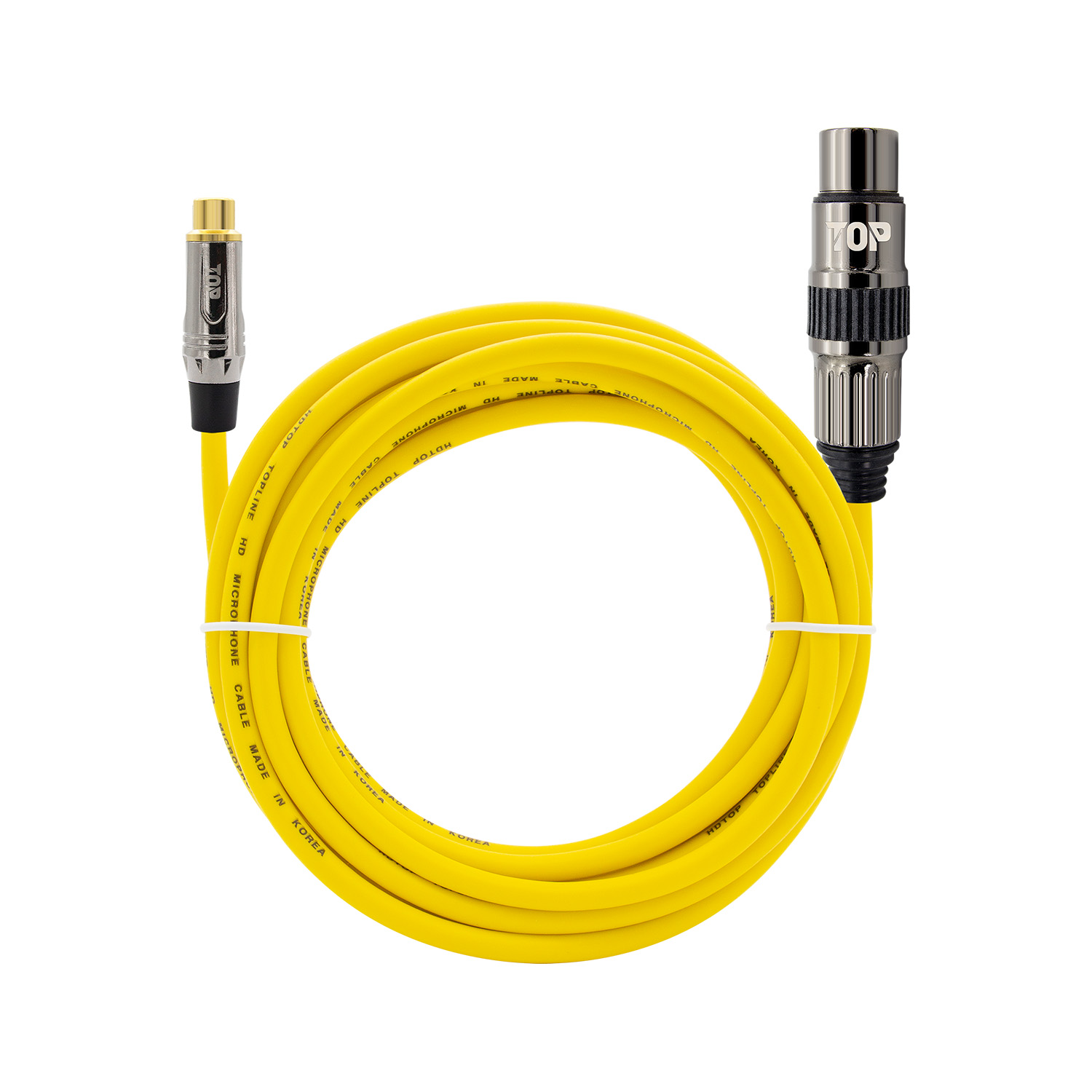 탑라인에이치디 HDTOP 메탈 RCA 암 to XLR 암 케이블 옐로우 (2m, HT-TP5042)_이미지