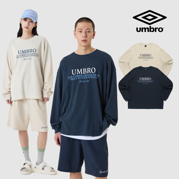 엄브로 레이트 체크아웃 와플 루즈핏 긴팔 티셔츠 UQ221CRL49