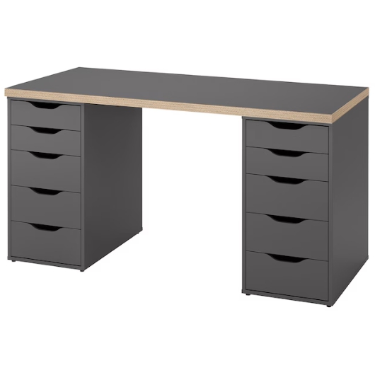 이케아 락캅텐 책상+알렉스 서랍장 2p (1400x600)_이미지