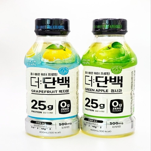빙그레 더단백 워터 프로틴 청사과 400ml + 백자몽 400ml (12개)