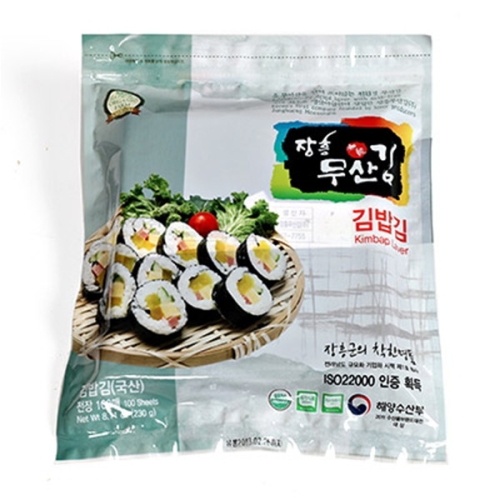 푸드맛봄 장흥무산김 김밥김 지퍼팩 100매 / 산을 사용하지 않은 착한김