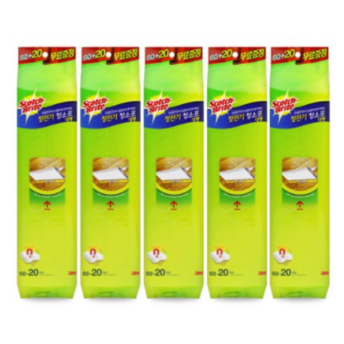 3M 스카치브라이트 정전기 청소포 대형 80매 (5개)_이미지