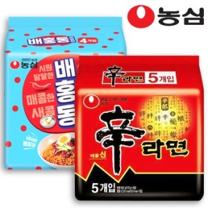 신라면5개+배홍동비빔면4개