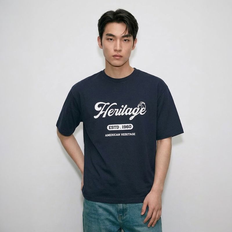 행텐 틴즈 공용 프론트 레터링 반팔 티셔츠_001 10570-031-419-31_이미지