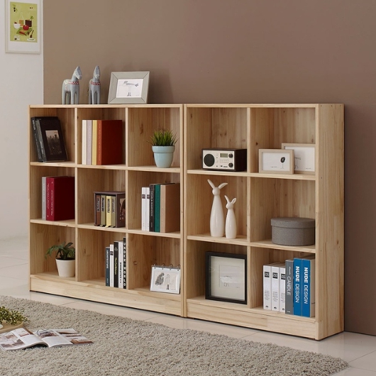 사사가구 피톤즈 삼나무 원목 3단 책장 1200_이미지