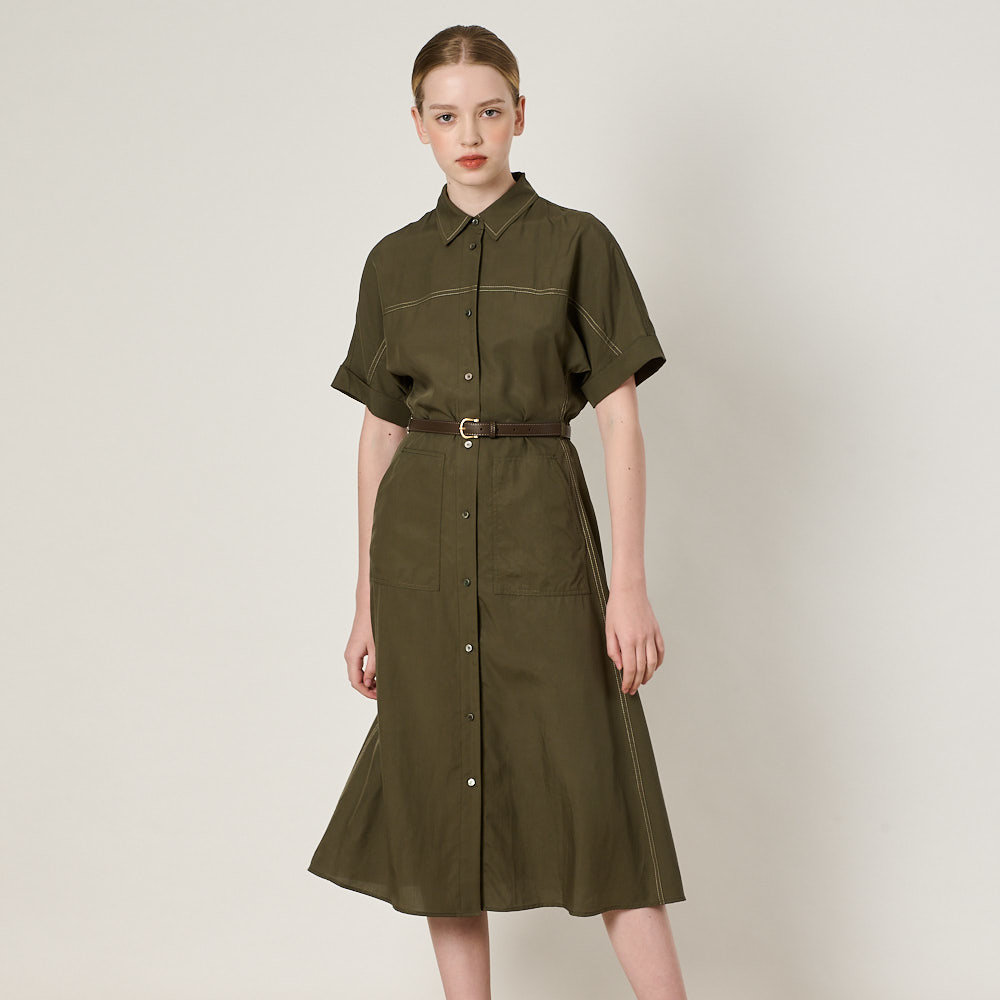 BCBG 보울 솔리드 원피스 B2F7O607_이미지