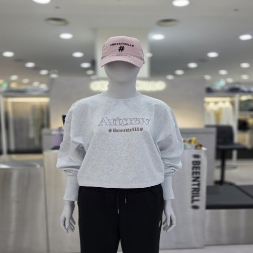 빈트릴 아트크루 여성 크롭핏 맨투맨 BA231RM501_KJ_이미지