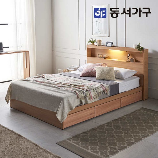 파로마 이즈 카이 수납 C형 LED침대 SS (매트별도)_이미지