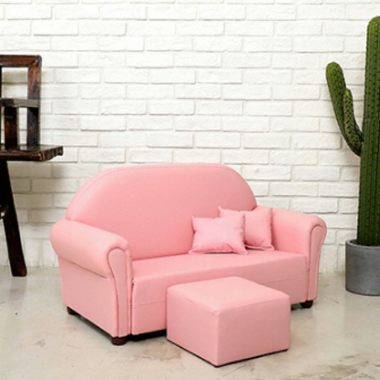 아기자리 무지 프리미엄 유아 가죽소파 2인용