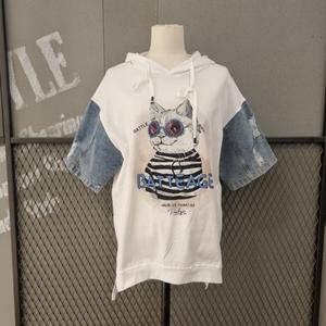 르니앤맥코이 여성 데님배색후드티셔츠 MM05TS4077FJY