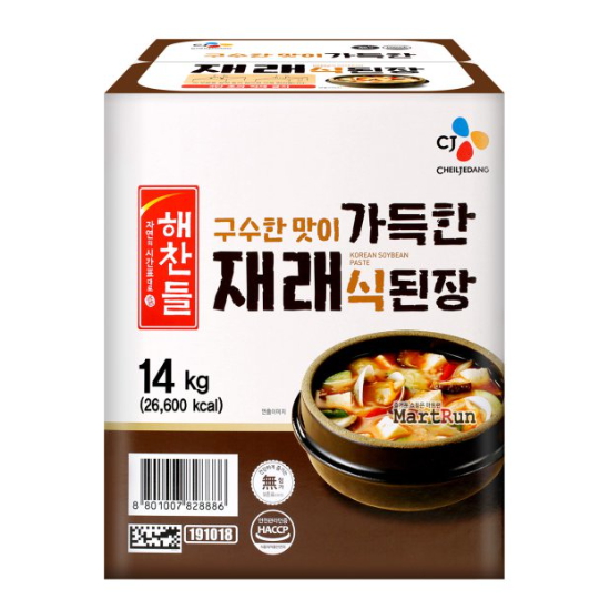해찬들 구수한 맛이 가득한 재래식 된장 14kg이미지입니다. 누르면 해당 게시물로 새창이동합니다.