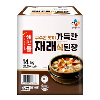 해찬들 구수한 맛이 가득한 재래식 <b>된장</b> 14kg