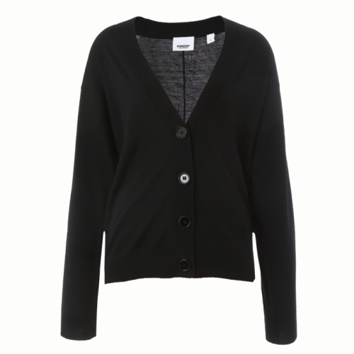 버버리 여성 도녹 울 체크패치 가디건 블랙 80748871