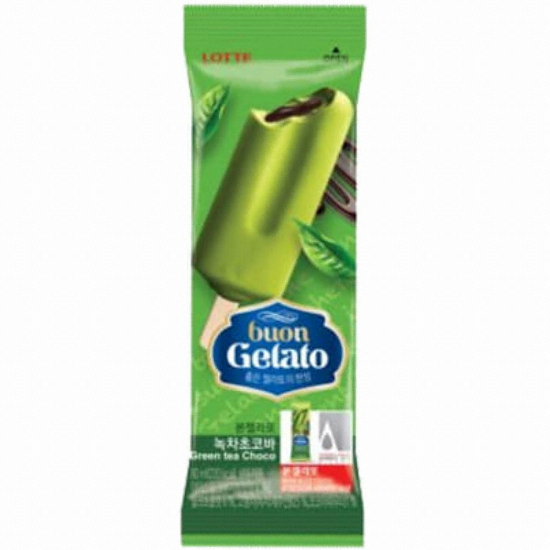 롯데웰푸드 본젤라또 녹차 초코바 80ml (24개)
