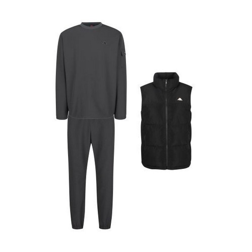 캐주얼 우븐 셋업 + 패딩 베스트 3종 세트 KPMY3EO12