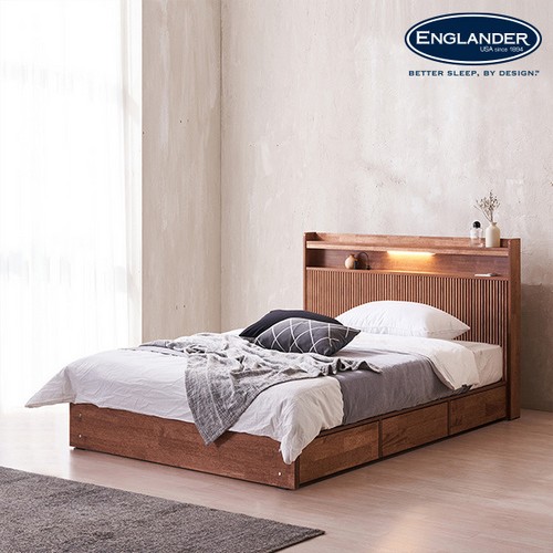 잉글랜더 컴리 템바보드 원목 수납 침대 SS (매트별도)