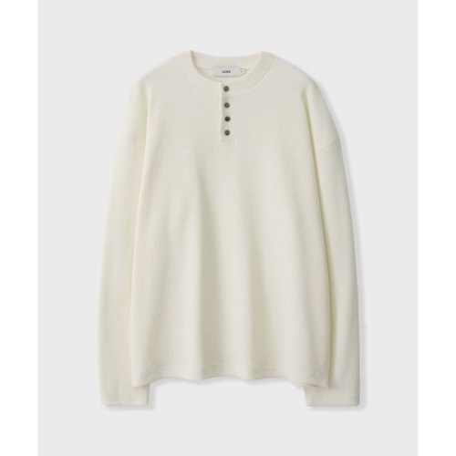 르아르 LEIRE 와플 헨리넥 롱 슬리브 티셔츠 아이보리 L25SPTS00105 332409