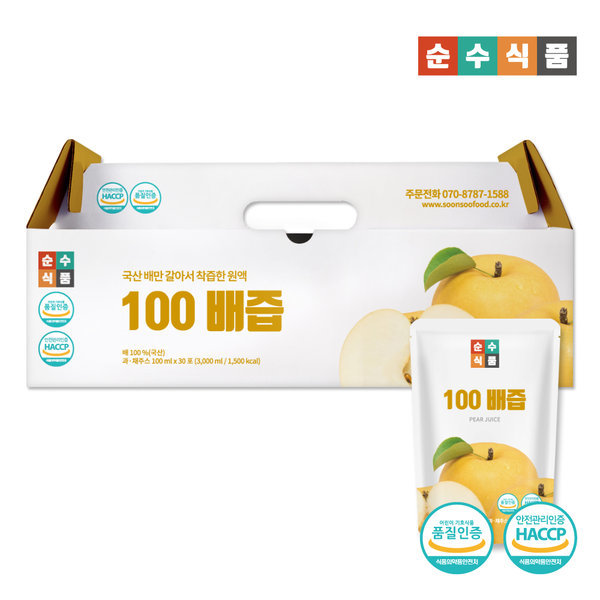  순수식품 100 배즙 100ml 30포 [8개]