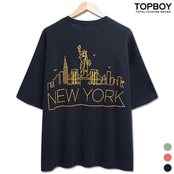 탑보이 NY 발포나염 <b>오버</b><b>핏</b> <b>반팔</b>티 DVN024