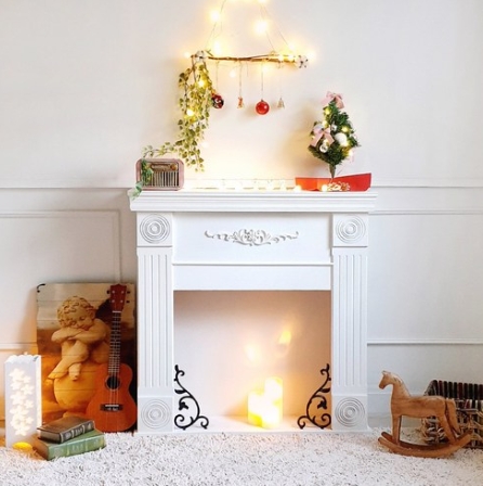 루이송 인테리어 벽난로 콘솔 장식장