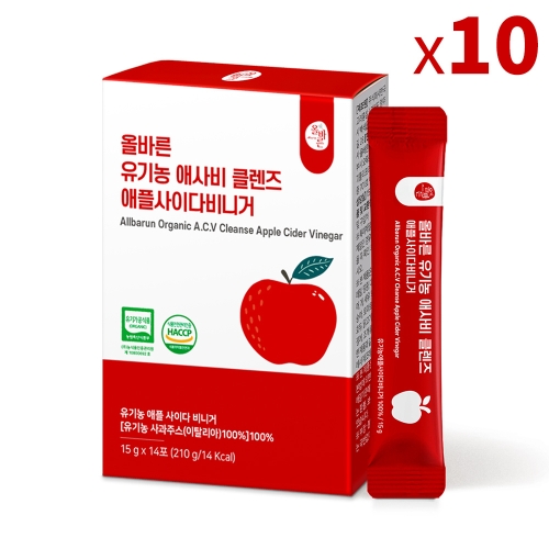올바른 올바른 유기농 애사비 클렌즈 사이다비니거 14포 (10개)_이미지