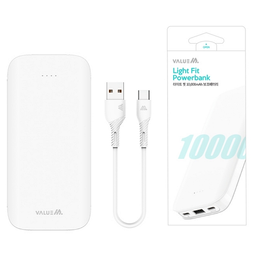 디엠케이코리아 밸류엠 라이트 핏 보조배터리 VM-PA103P10W 10000mAh (1개)_이미지