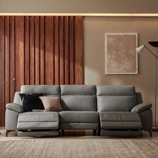 한샘 MVME 프라임 노블 천연가죽 리클라이너 4인용