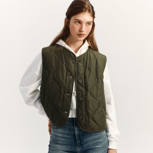 마리끌레르 물결 퀼팅 베스트 MAFDVT02NKH