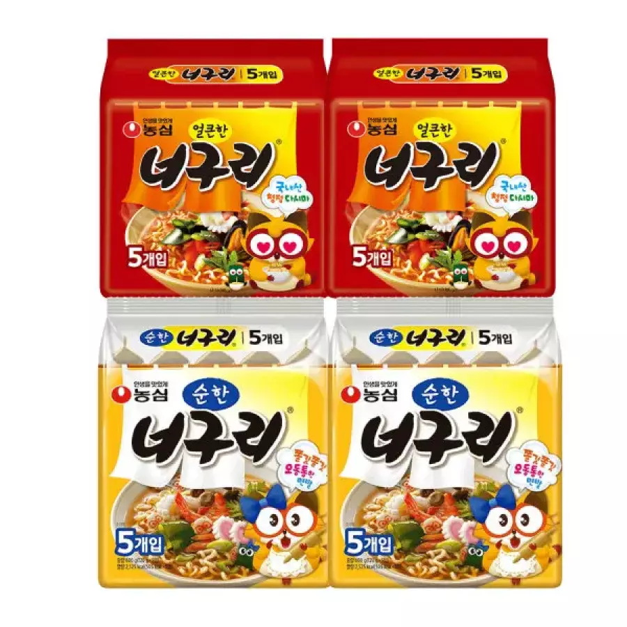농심  얼큰한 너구리10개 + 순한 너구리10개