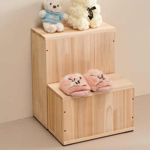 밤비 원목 계단식 풋 수납장 400