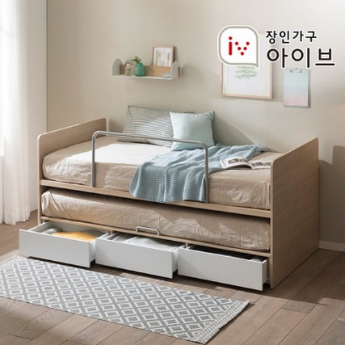 장인가구 피터 슬라이딩 수납 2단침대 (매트별도)_이미지