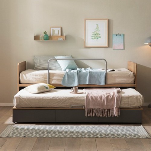 장인가구 피터 슬라이딩 수납 2단침대 (매트별도)_이미지