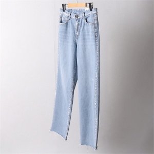 강물처럼 빅사이즈사랑해요 I316L203 밑단컷팅연청일자팬츠 DO 8352546