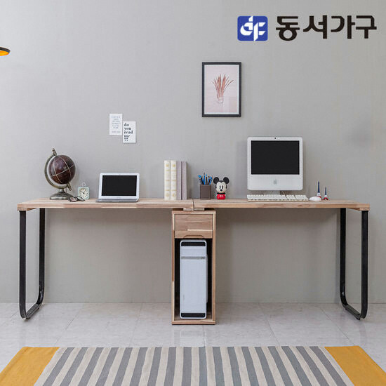 네오 아카시아 원목 2인 본체 책상
