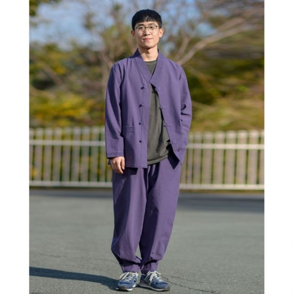 지장사 24004 남여공용 봄 가을 생활한복 선염 무명 17수 브이넥 한벌 중보라 1974500_이미지