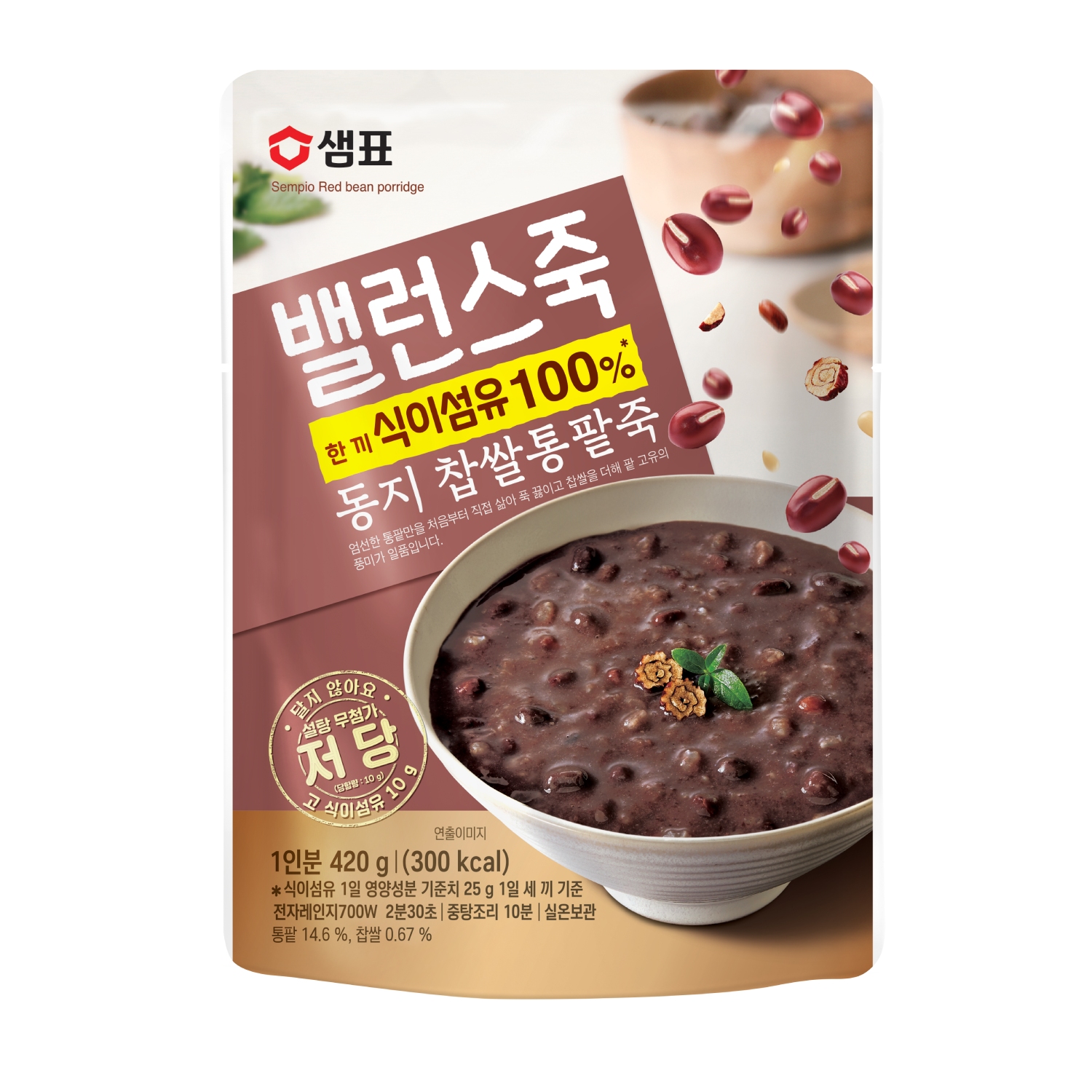 샘표식품 밸런스죽 동지 찹쌀 통팥죽 420g (1개)