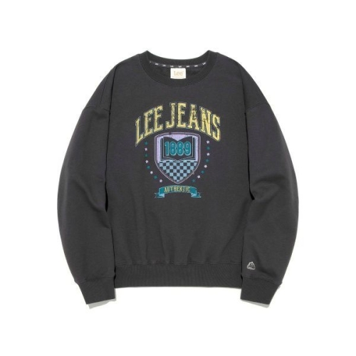LEE 셀럽픽 우먼 유니브 그래픽 맨투맨 챠콜 LE2503CR62CH 82063 S