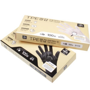 태화  TPE 장갑 블랙 화이트 100매