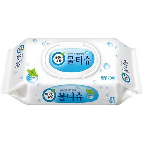 깨끗한나라 ㅤ페퍼민트 물티슈 캡형 70매 (1팩)_이미지